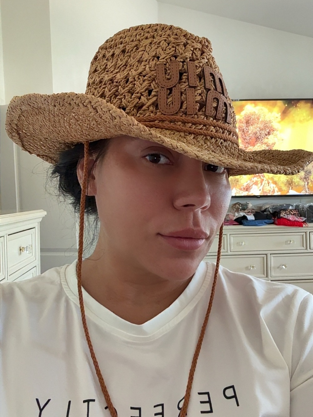 Miu Miu Braided Straw Raffia Cowboy Western Hat